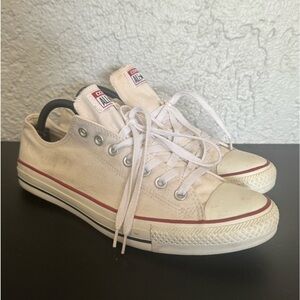 Men’s White Converse Size 10 Pre Owned Shoes Under $10